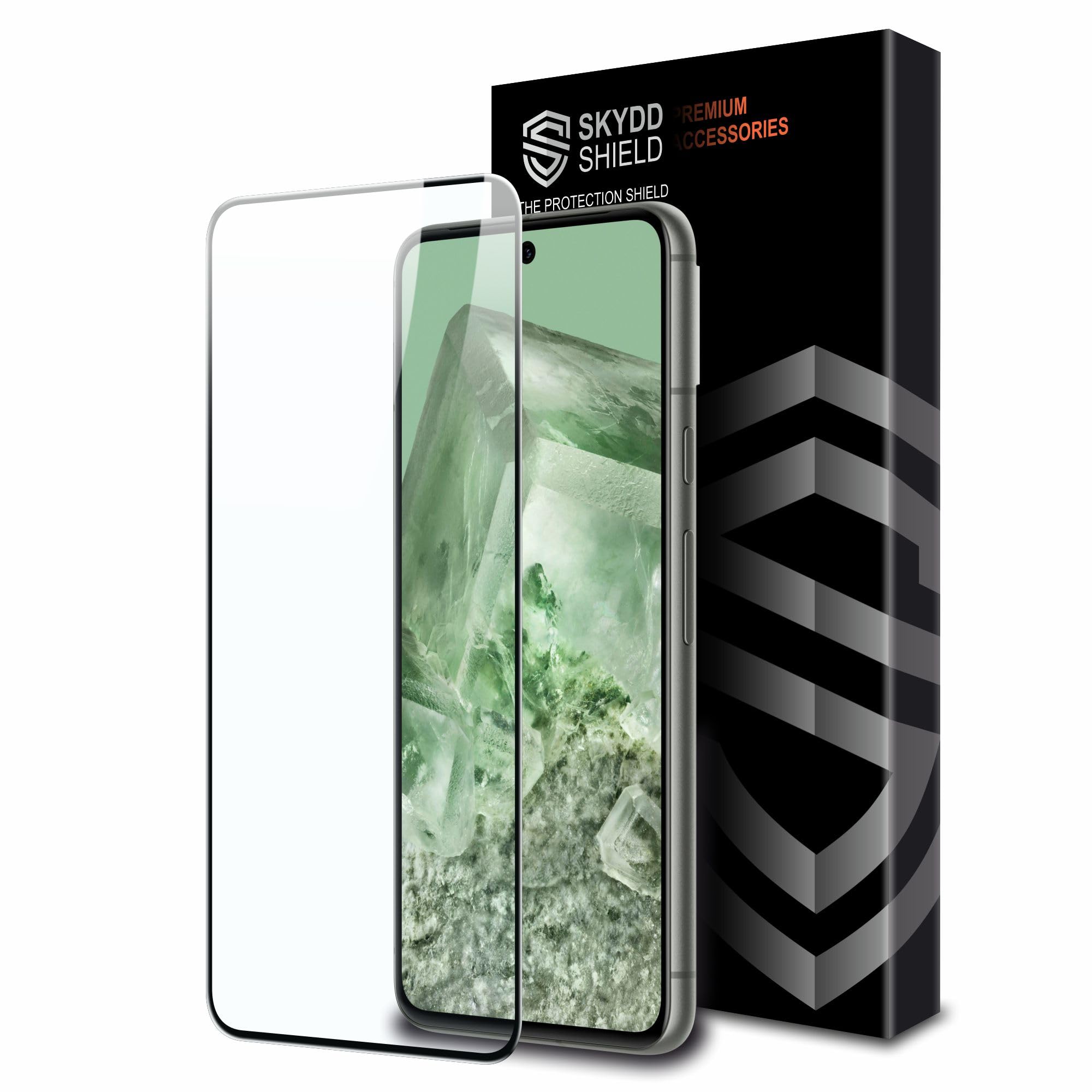 Skyddshield Military-Grade Gorilla Tempered Glass Compatible with Google Pixel 8 (6.2 Inch) With Installation Kit | Edge to Edge Coverage | Black