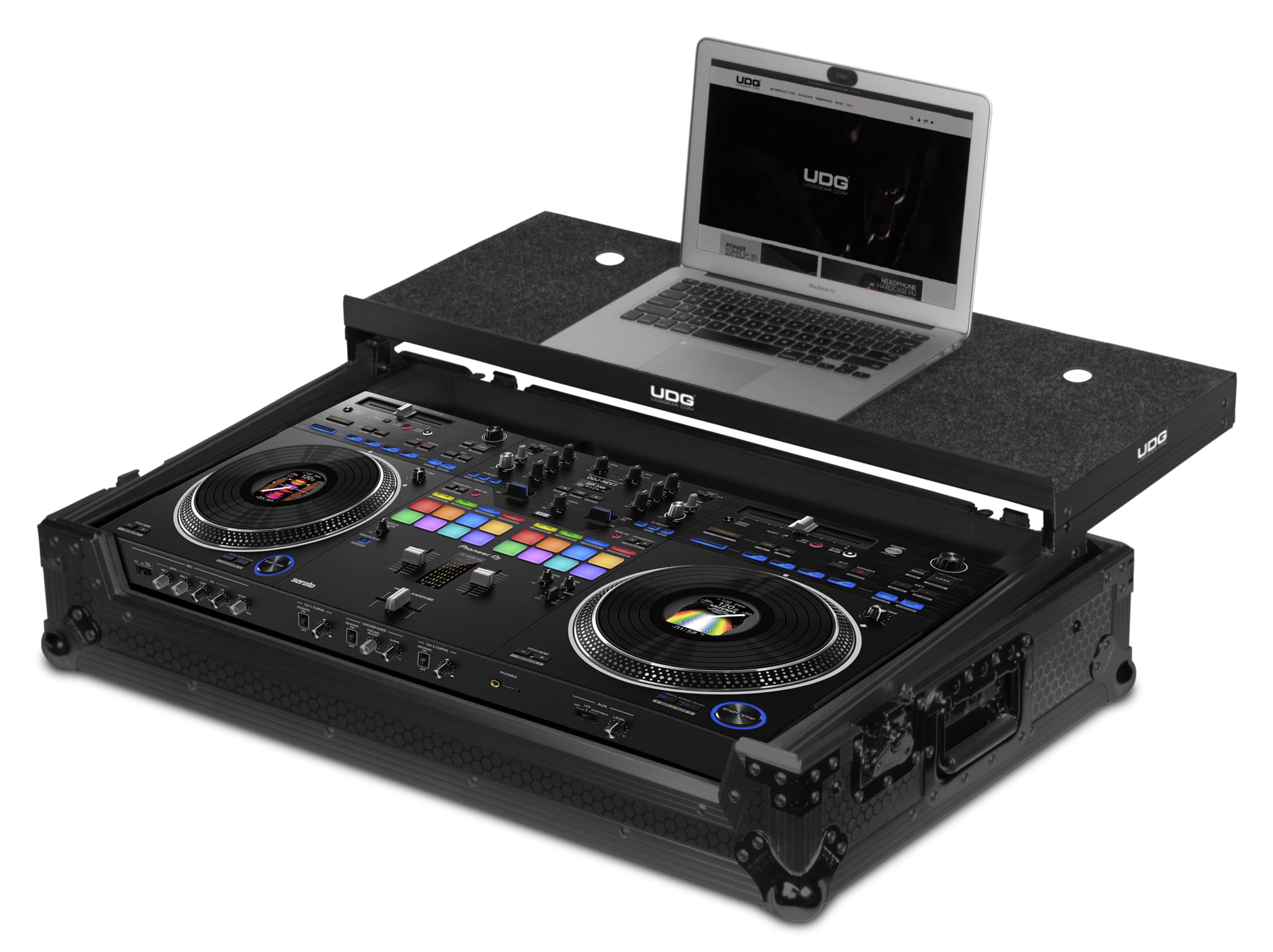 UDG Ultimate Flight Case Pioneer DJ DDJ-REV7 Plus Laptop, Black (U91077BL)