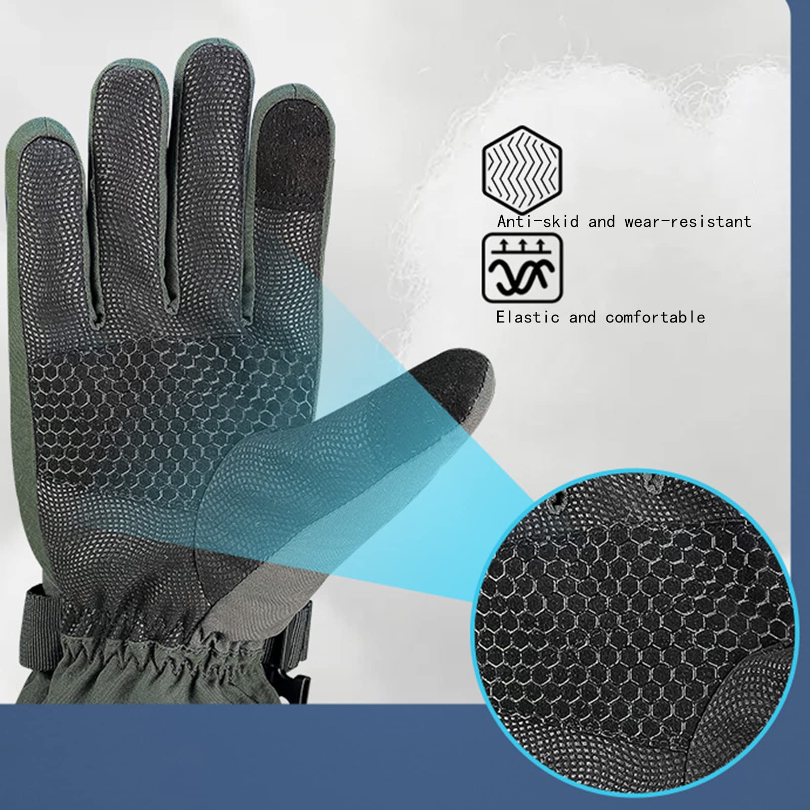 CHEWYNP Guantes térmicos para Hombres y Mujeres Guantes de Bicicleta eléctrica, Guantes térmicos con Dedo de Pantalla táctil, Guantes térmicos Calentadores de Manos para Motociclismo, Esqu