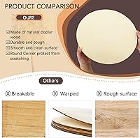 Vista 6 de Whaline Círculos de Madera de 18 Pulgadas para Manualidades 10 Piezas Navidad Discos de Madera Redondos Sin Terminar Letrero de Madera Rústica