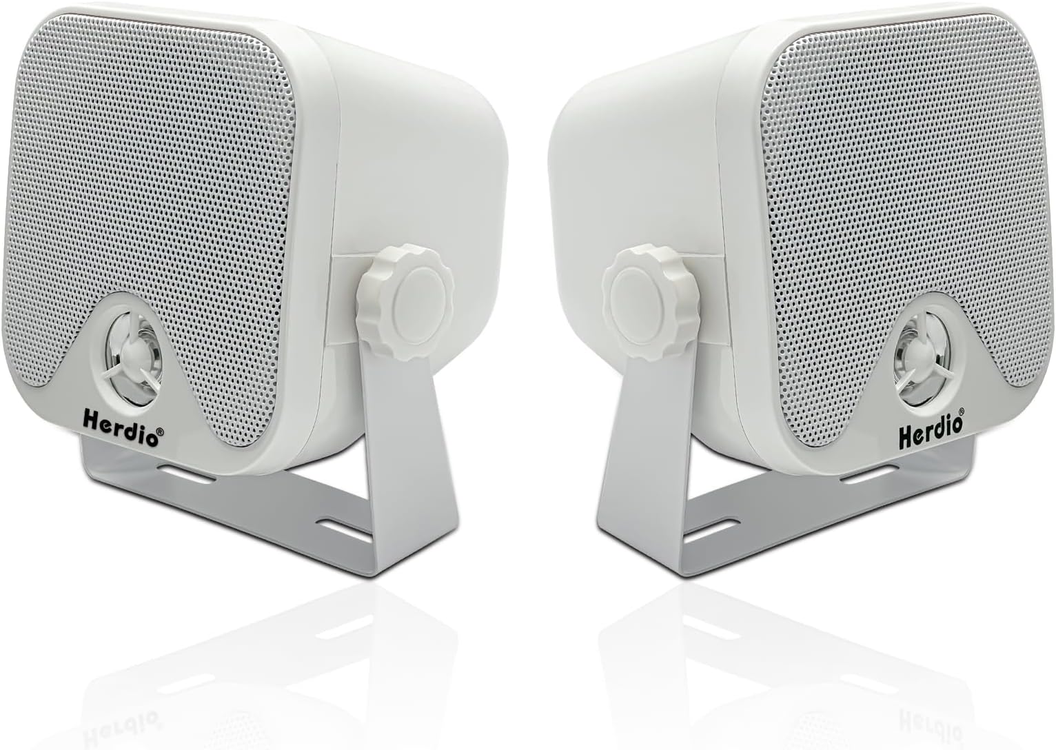 4 Inches Heavy Duty Waterproof Marine Box Outdoor Speakers (White)