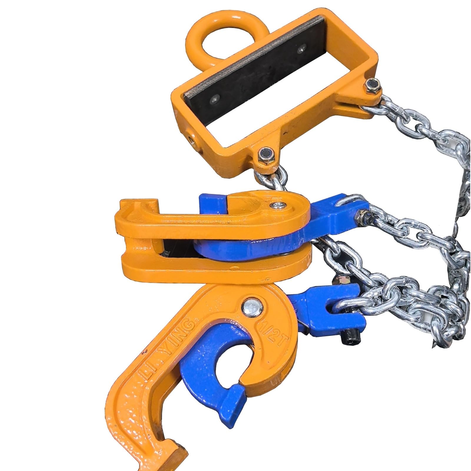 Sollevatore per carrelli elevatori da 1 tonnellata, in acciaio, con 2 ganci, strumento di sollevamento per officine, officine, officine, rimorchi di sicurezza