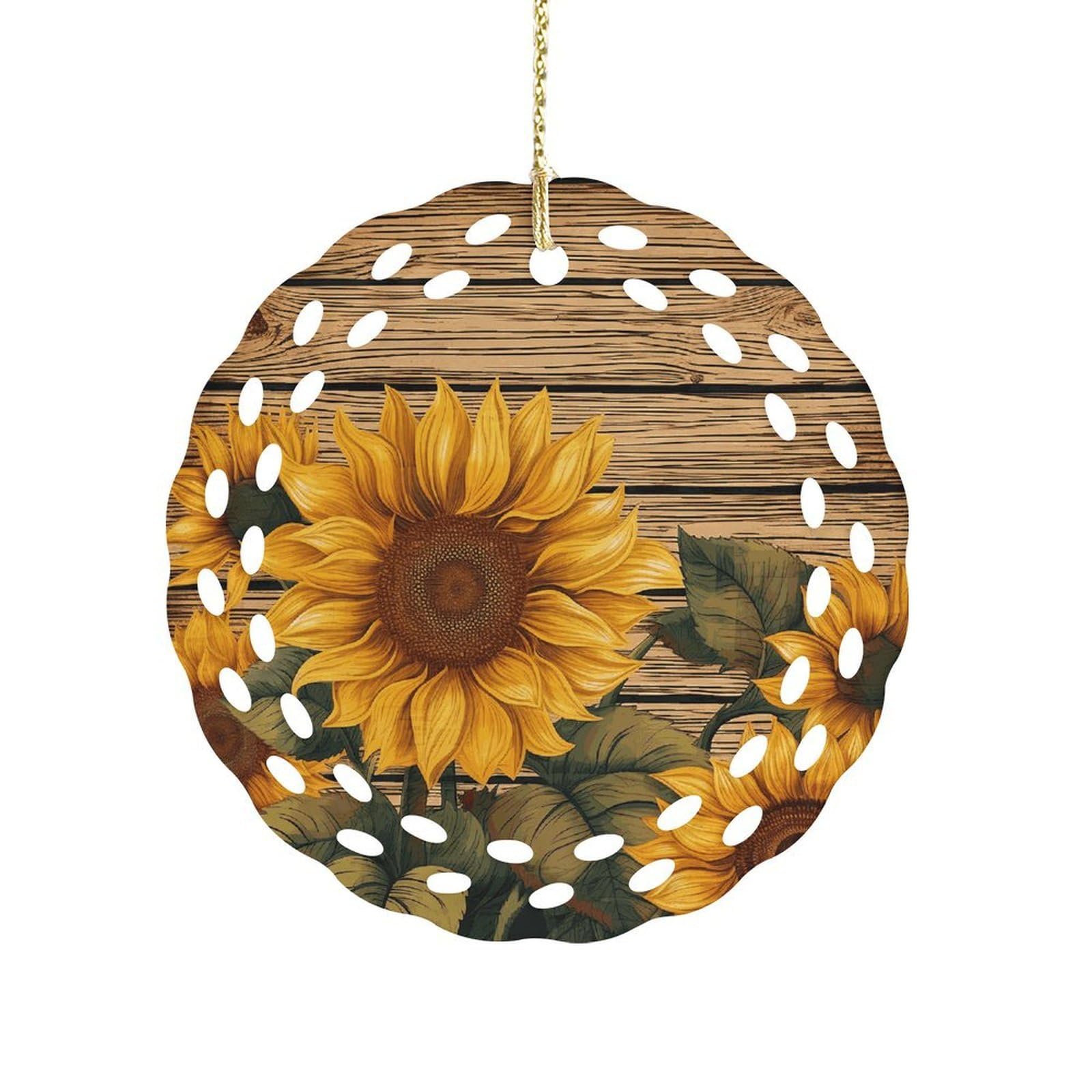 Paint Wooden Board Sunflower Christmas Ornament Holiday Hanging Decoration Xmas Tree Keepsake Personalized Xmas Tree Ornament Round Ceramic Ornaments for Keepsake Gifts Ideas Home Decor