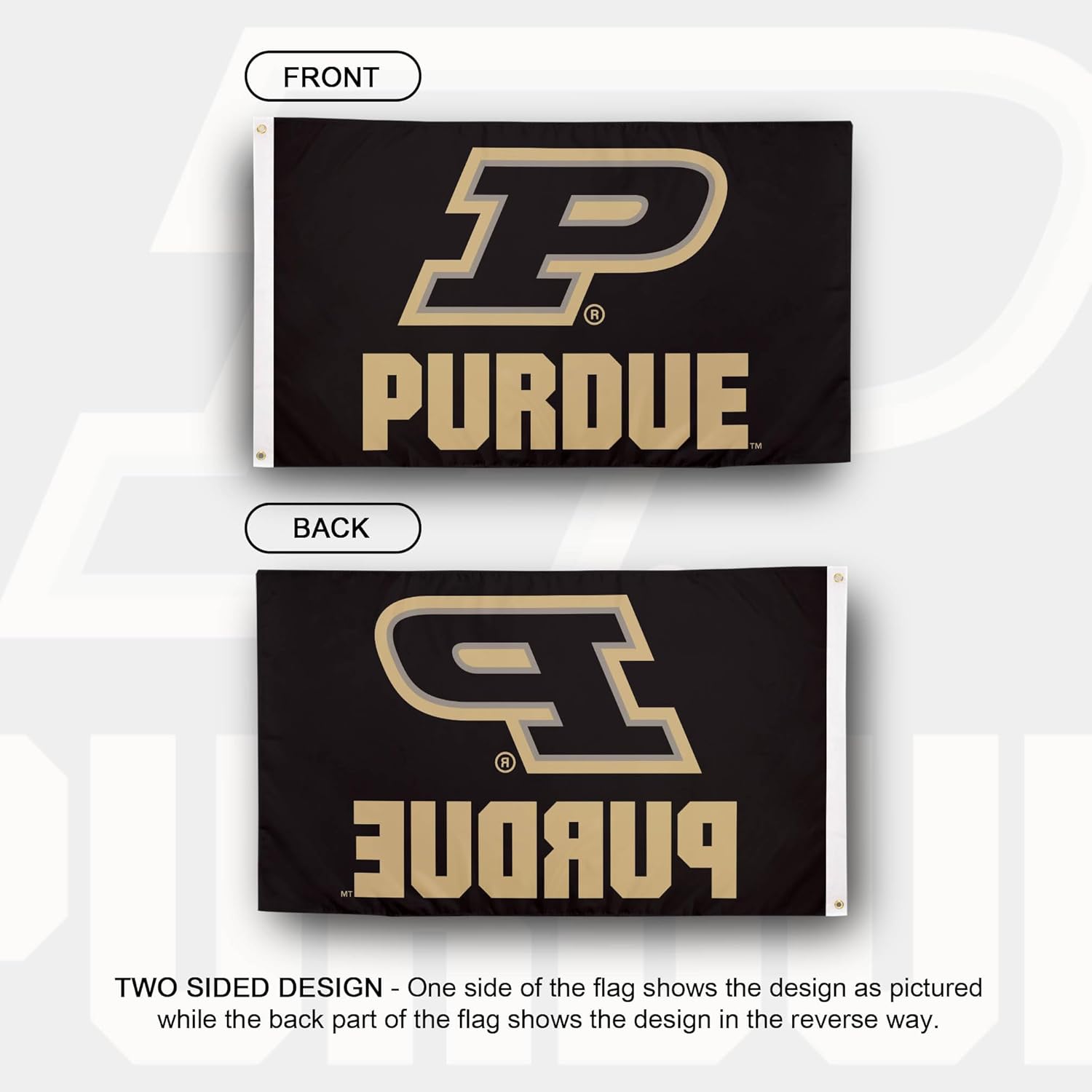 Desert Cactus Purdue University PU Flag - 3 x 5 Feet Boilermakers Banner, Indoor/Outdoor Durable Fabric, 100% Polyester Design (Style J) - Image 2
