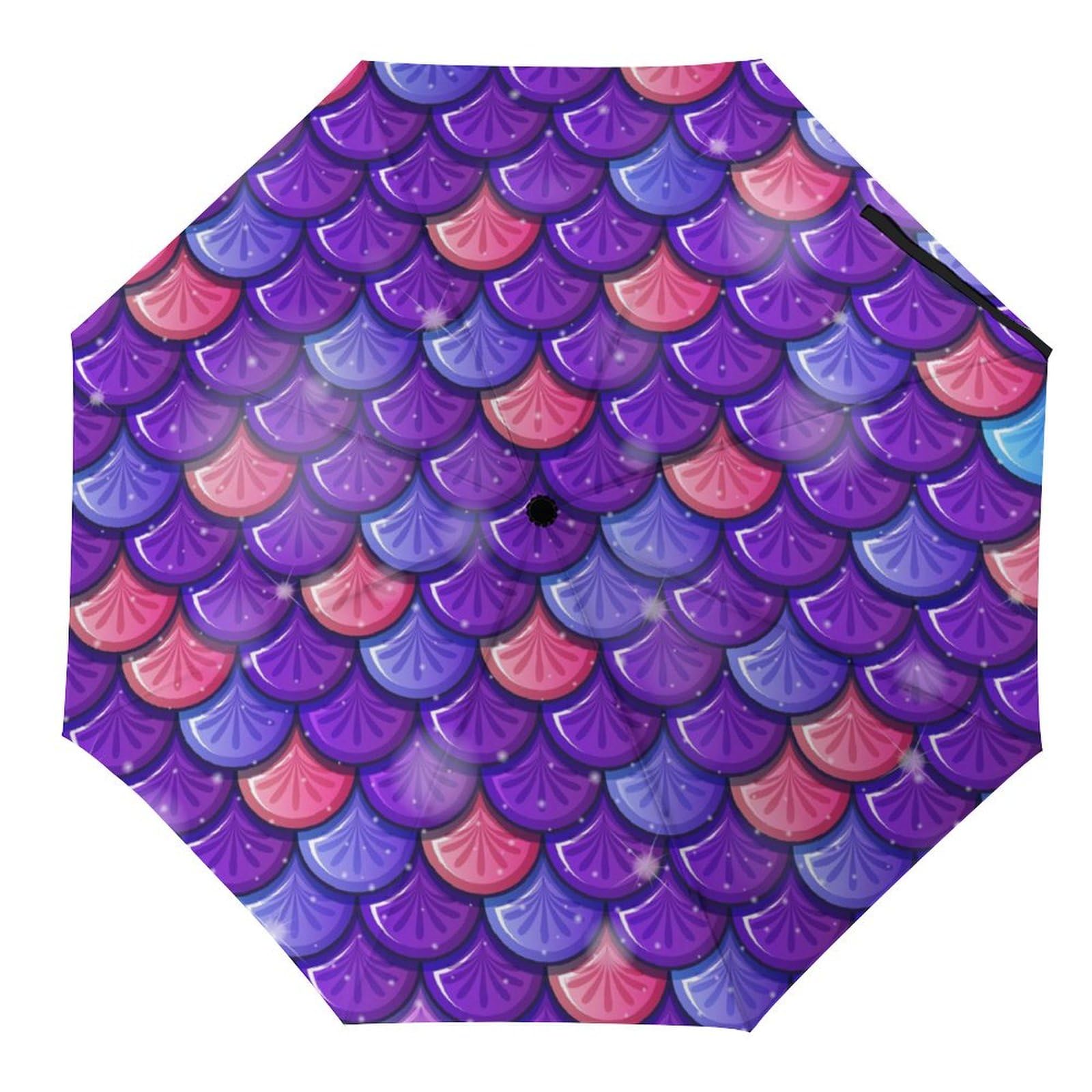 Parapluie automatique compact à motif libellule violette résistant - 8