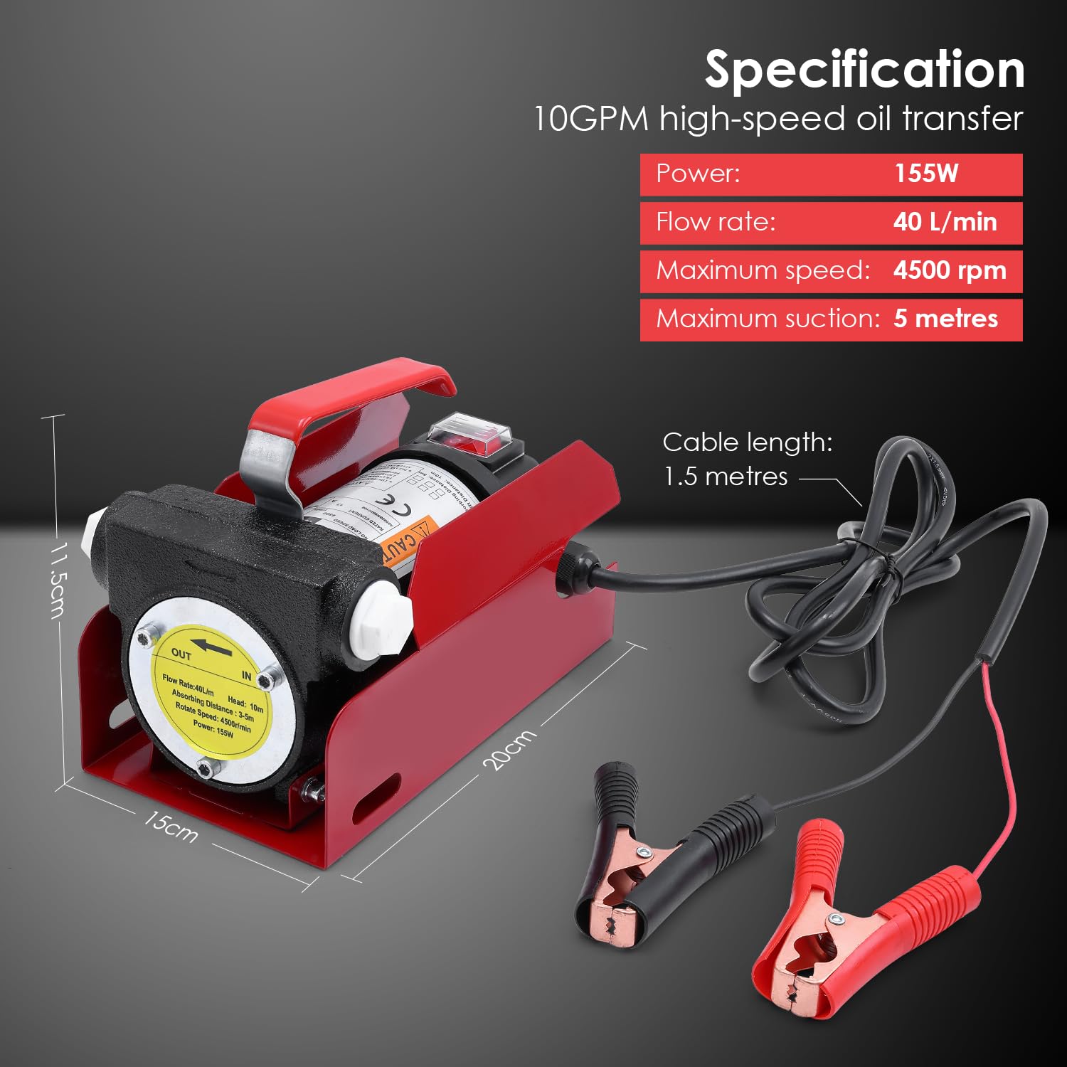 Pompe diesel 12 V,155 W Diesel Transfer Pump à huile
