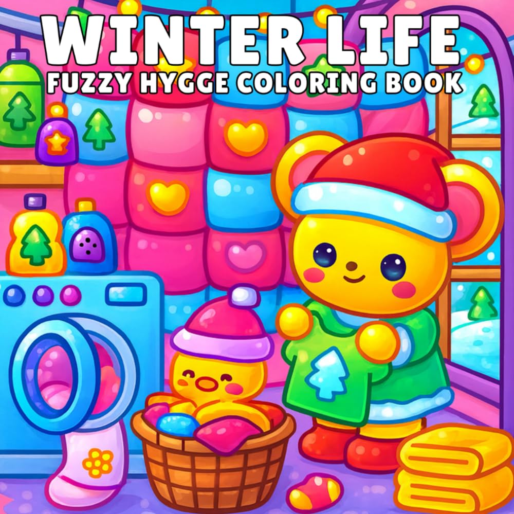 Winter Life Fuzzy Hygge Coloring Book: Cozy Snowy Scenes, Cute Animals, Warm Drinks, Winter Outfits, and Comfy Holiday Moments for Relaxing Coloring Fun