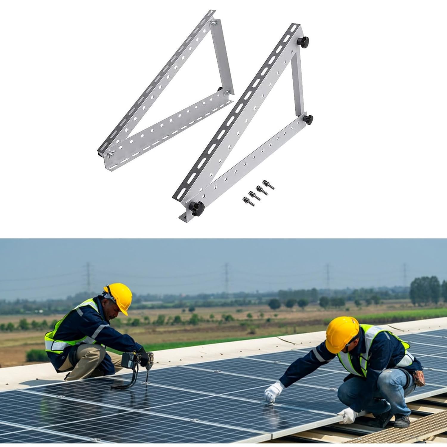 ユニバーサルソーラーパネル用パネル取付金具高さ調整可能重量タイプアルミ合金建設用ソーラーパネル取付金具