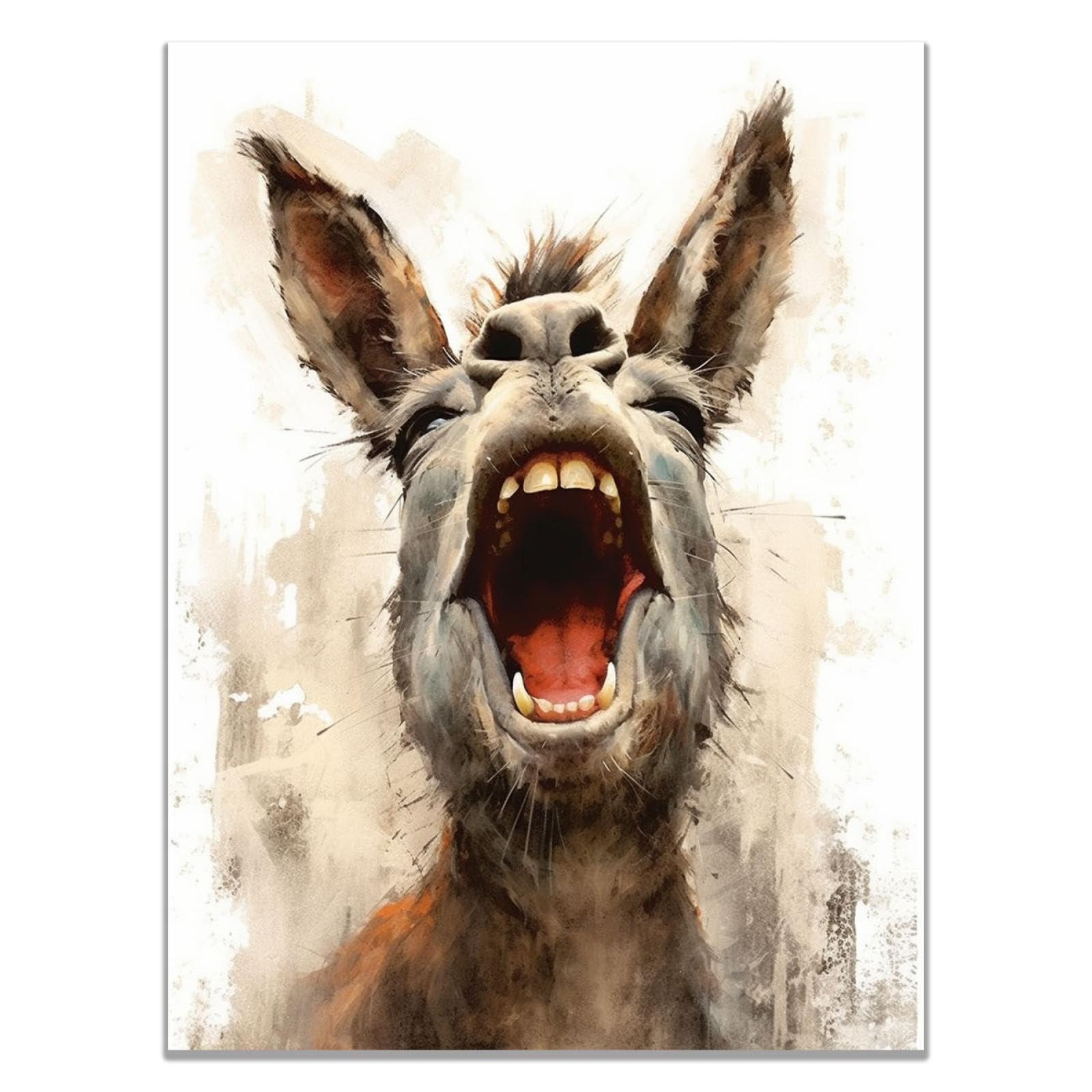Amazon.co.jp: SHYAMIC 抽象的なカラフルな絵画, 面白いロバ アート