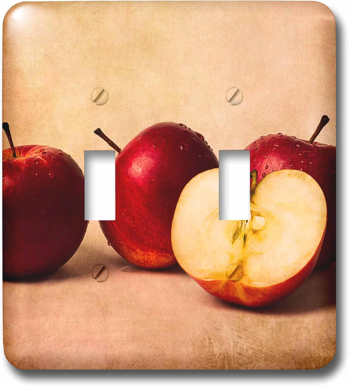 3dRose Three and a half red apples in a row single toggle switch