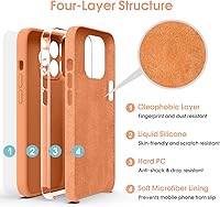 Vista 6 de Funda Supdeal de silicona líquida para iPhone 14 Pro Max - [Protección completa de la cámara] [Forro de microfibra suave antiarañazos] Funda