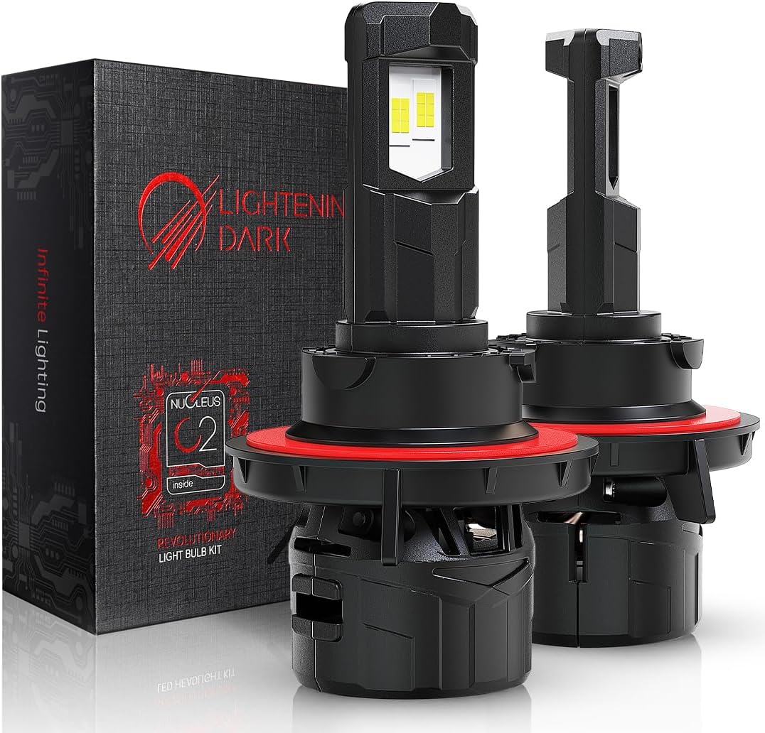 9008 H13 Fog, 600% Brighter 6500K Xenon White Plug & Play 360° Adjustable Light Beam with Cooling Fan For F150 F250 F350 F450 F550 Ram1500 2500 3500 Yukon Wrangler, Pack of 2