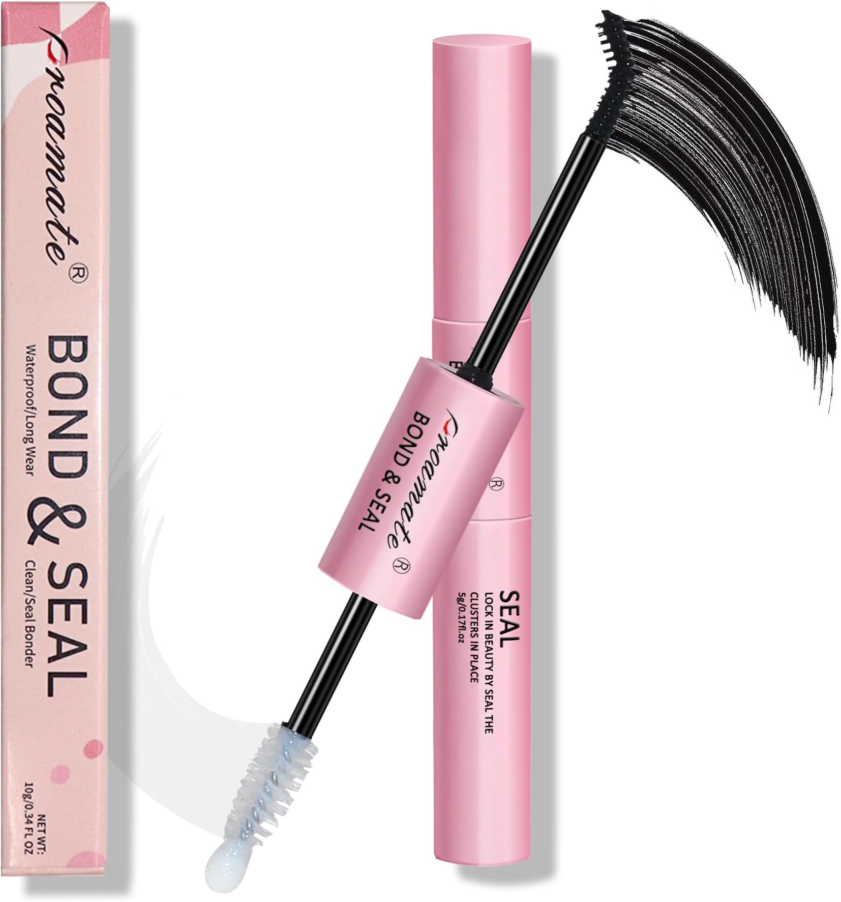 Eyelashes Glue Eyelash Bond and Seal Super Strong Hold Cluster Lash Adhesive Latex Free Waterproof Cluster Lash Glue for Eyelash Extension (5g bond +5g Seal)