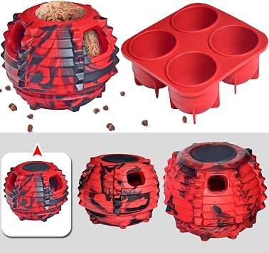 XHX Long-Lasting Interactive Dog Toy Safe for Small Dogs 10-25 lbsSmall, Red and Black