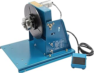 0-90° Welder Positioner Turntable Machine, 3 Jaw Lathe Chuck 10W 10RPM, Anti-electromagnetic Interference Design, 22LB Loading Capacity - Buy now