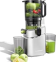 Vista 1 de AMZCHEF Cold Press Juicer with 5.8" Large Feed Chute, Slow Masticating Juicer for Whole Fruits & Vegetables, 3-Layer Strainer, Copper Motor, High