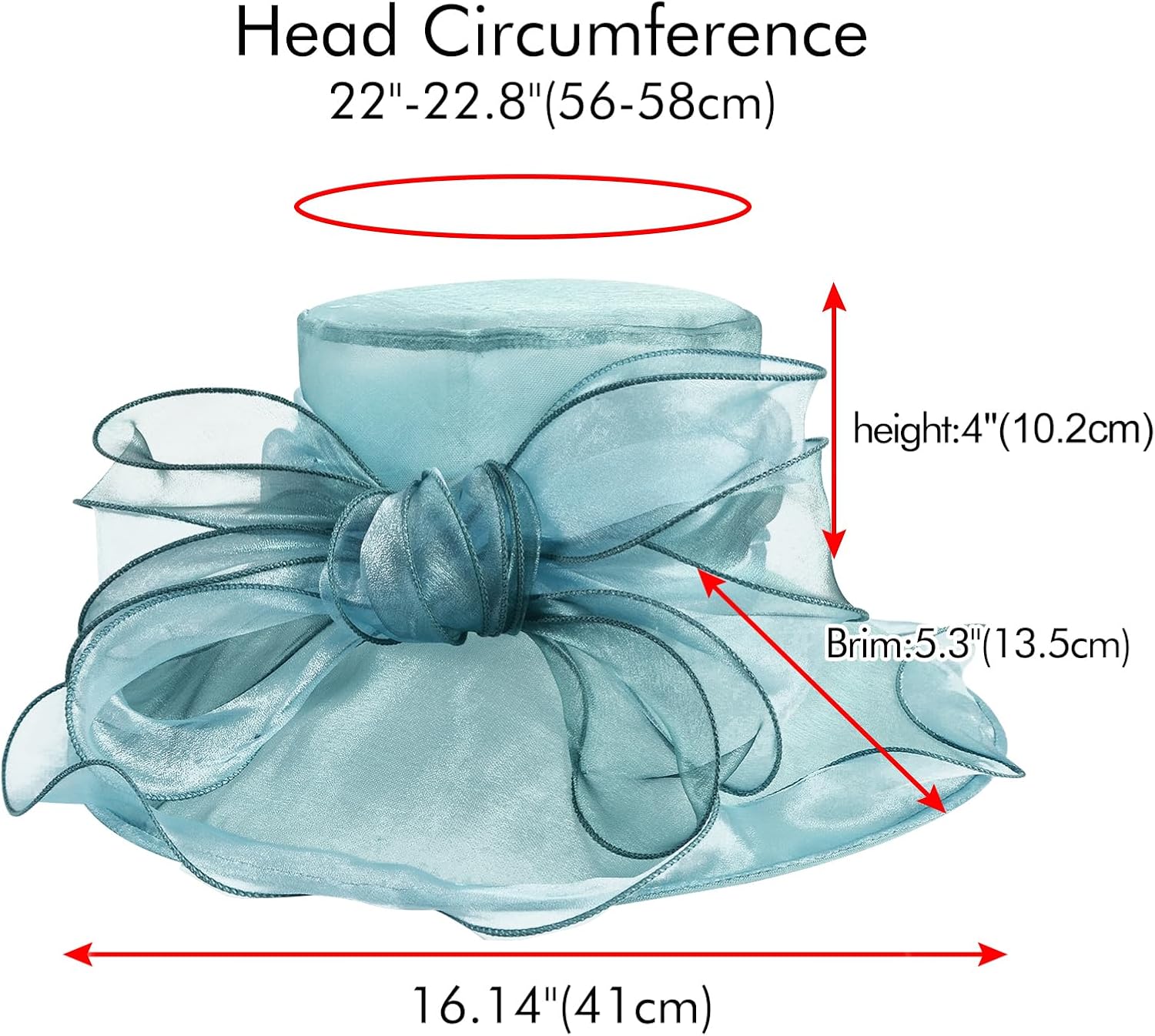 2026 Derby Hats for Women Ladies, Classy Organza Sun Hat, Church Tea Party Wedding Kentucky Fascinator Hat