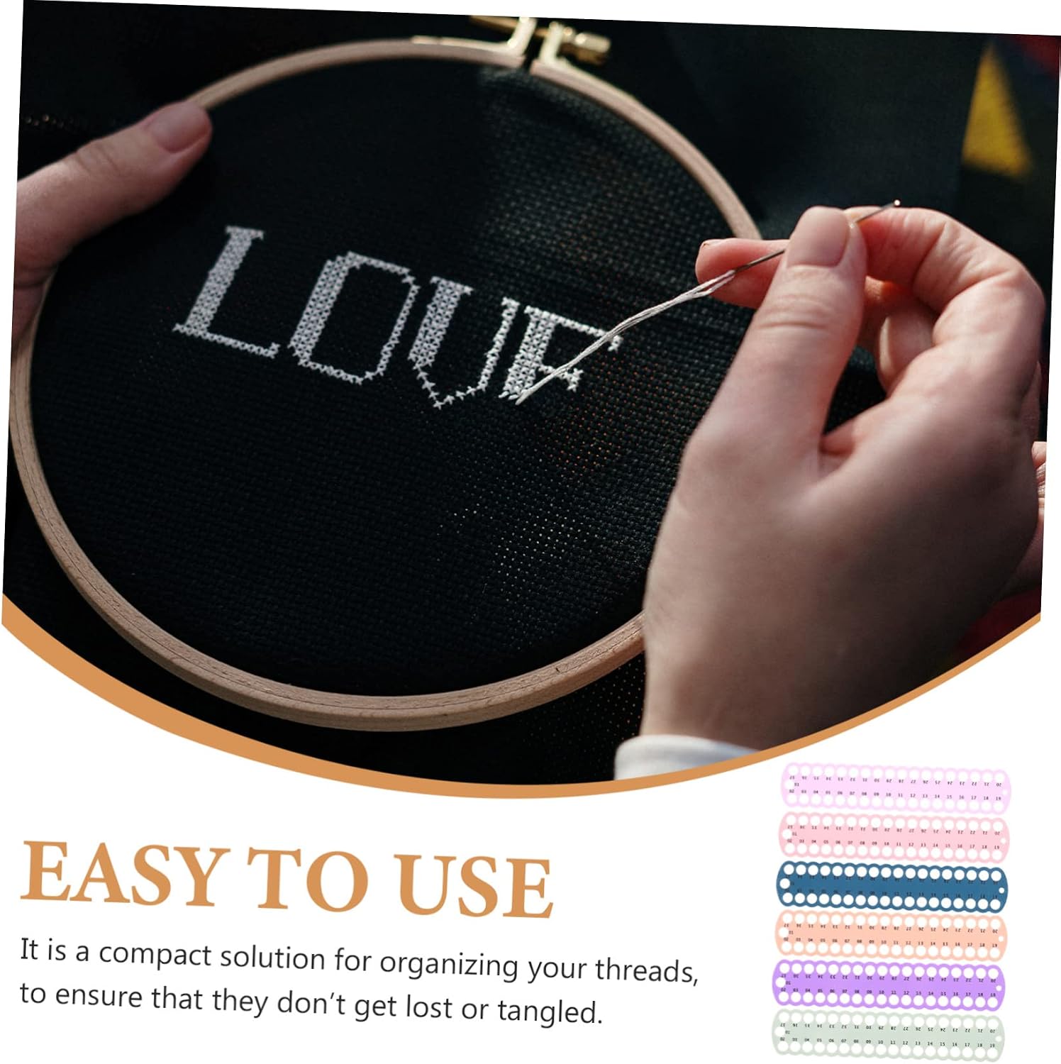 Beatifufu 6pcs Convenient Embroidery Thread Organizer Plastic Floss Organizers for Daily Use