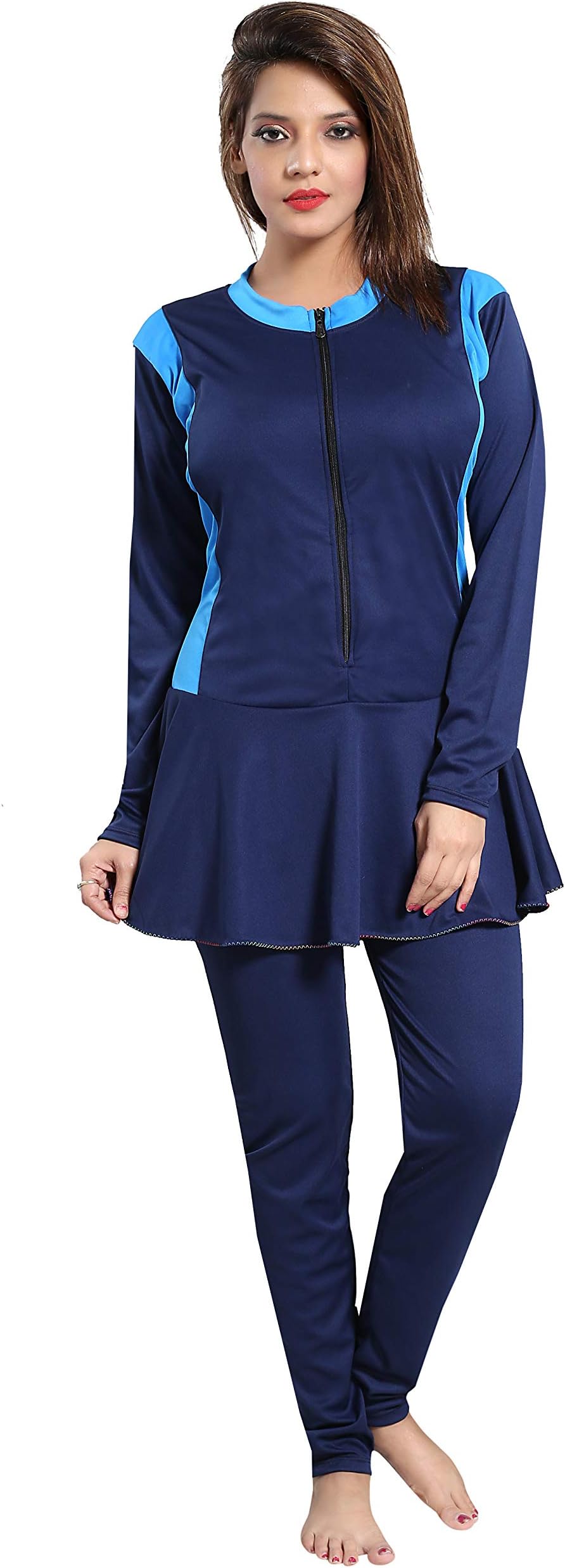 Mitushi products Full Body Ladies Swimsuit Padded Black_TBlue