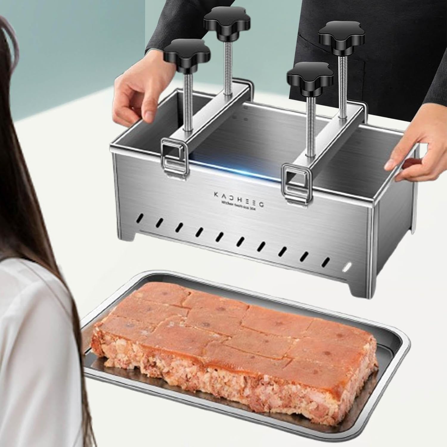 Amazon｜重し ミートプレス 肉 鋳鉄 ハンバーガープレス 食肉プレス ベーコンプレス 錆びない 大型 プレス機 料理 鋳物 ステンレス グリル ミートプレス 木製ハンドル 調理器具 波型 海鮮 ホットサンド ステーキ 縮み 焼きムラ 反り返り 防止 乗せて焼くだけ 肉料理 (丸型 ...