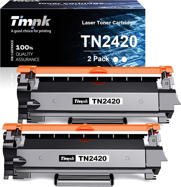 Timink Toner Cartridges Replacement for Brother TN2420 TN-2420 TN2410 Compatible with L2510D L2530DW L2550DN L2310D L2350DW L2370DN L2375DWL2710DN L2710DW L2730DW L2750DW (Black, 2-Pack)