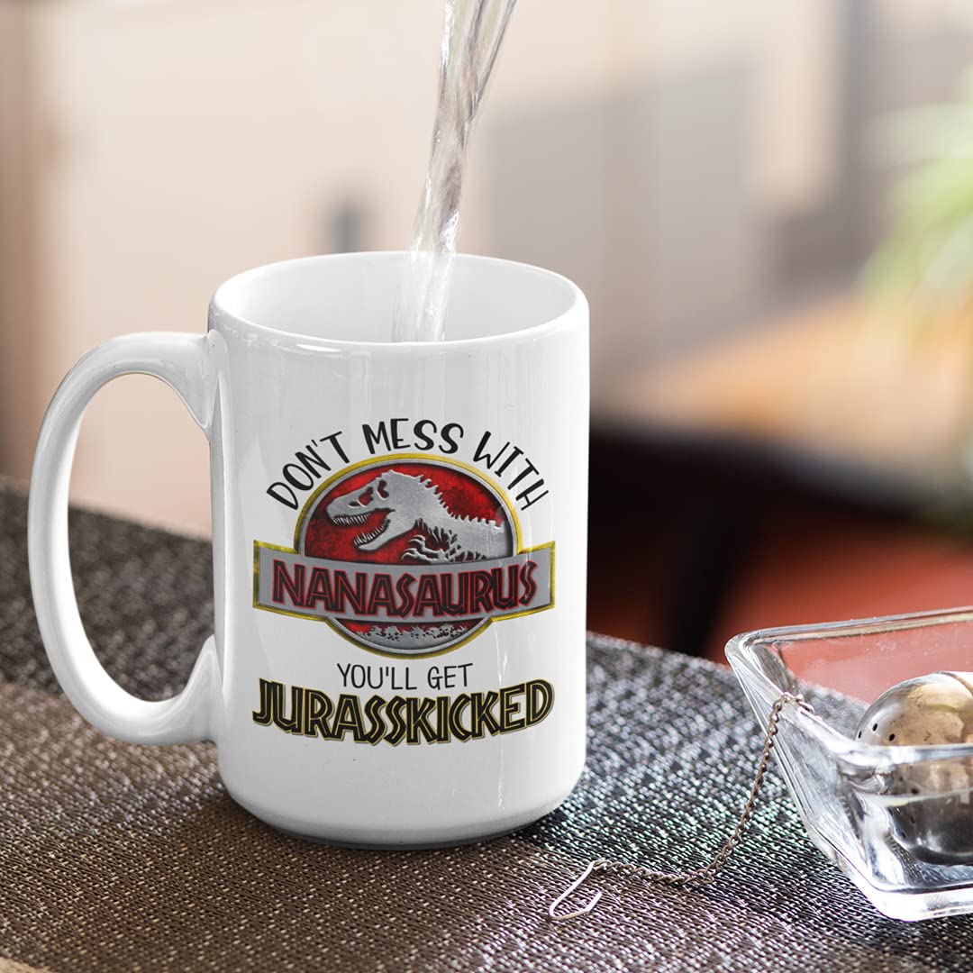 Tazza Divertente 'Nanasaurus' Per Nonna - Regalo Originale Per Nipoti, Compleanno O Festa Della Mamma, 425 Ml