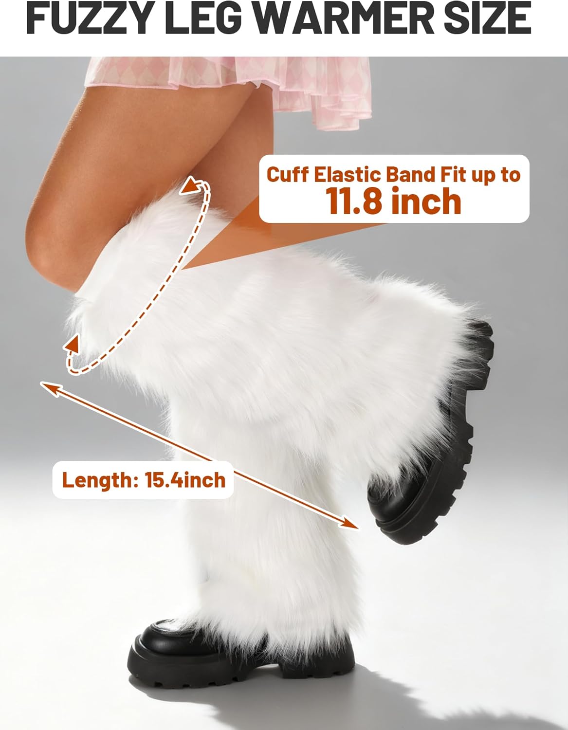 Ibeauti Womens Furry Leg Warmers Super Soft Rainbow Boots Shoes Cuffs Covers - Image 2