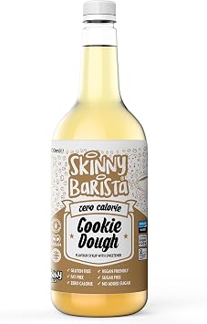Skinny Food Co Cookie Dough Syrup Zero Calorie 1L - Sugar Free Coffee Syrups For Tea, Hot Chocolate, Fruit, Baking, Protein Drinks - Vegan-Friendly, Gluten-Free & Fat-Free