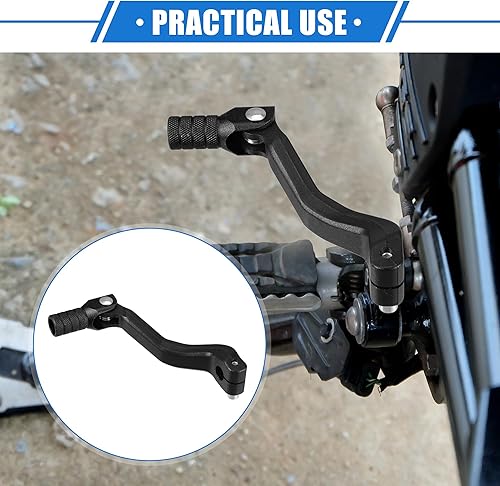 Miniatura 2 de VekAuto Palanca de cambios de motocicleta, brazo de palanca de cambios de pedal universal para motocicleta plegable aleación de aluminio negro