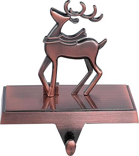 Miniatura 10 de Amooca Soportes para Calcetines de Navidad con Ganchos de Metal Antideslizantes para Repisa de Chimenea, Colgador de Calcetines para Decoraciones