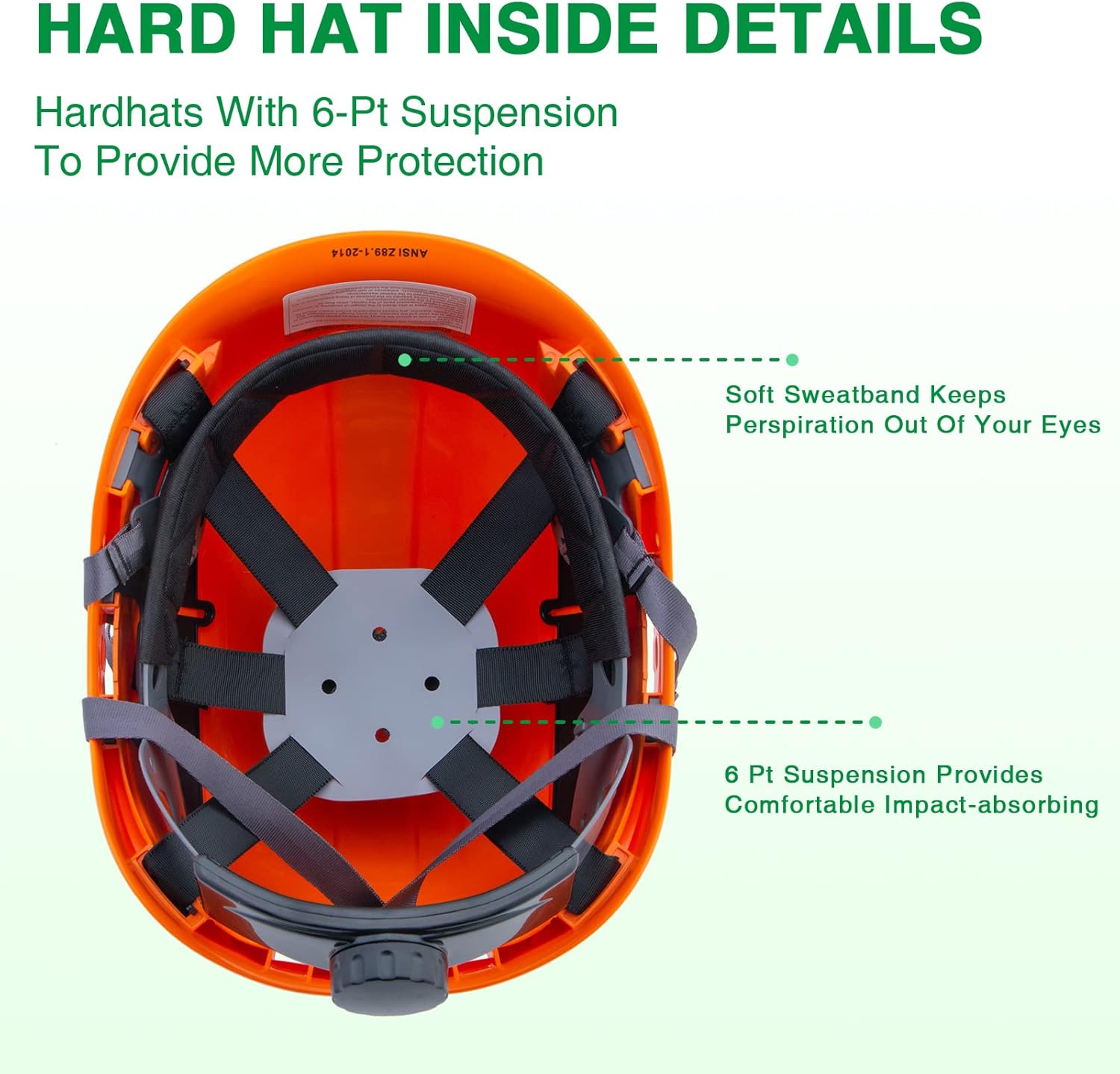 Hard Hats Construction Safety Helmet Adjustable Vented Work Helmet ANSI Z89.1 Approved OSHA Hard Hat