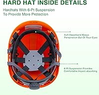 Vista 12 de Hard Hats Construction Safety Helmet Adjustable Vented Work Helmet ANSI Z89.1 Approved OSHA Hard Hat