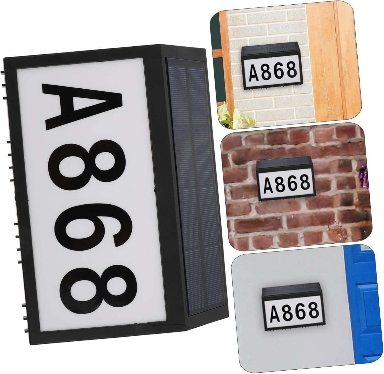 Solar-powered Led Deck Lights Weatherproof Solar House Number Lamp Easy Install Outdoor Address Number Sign