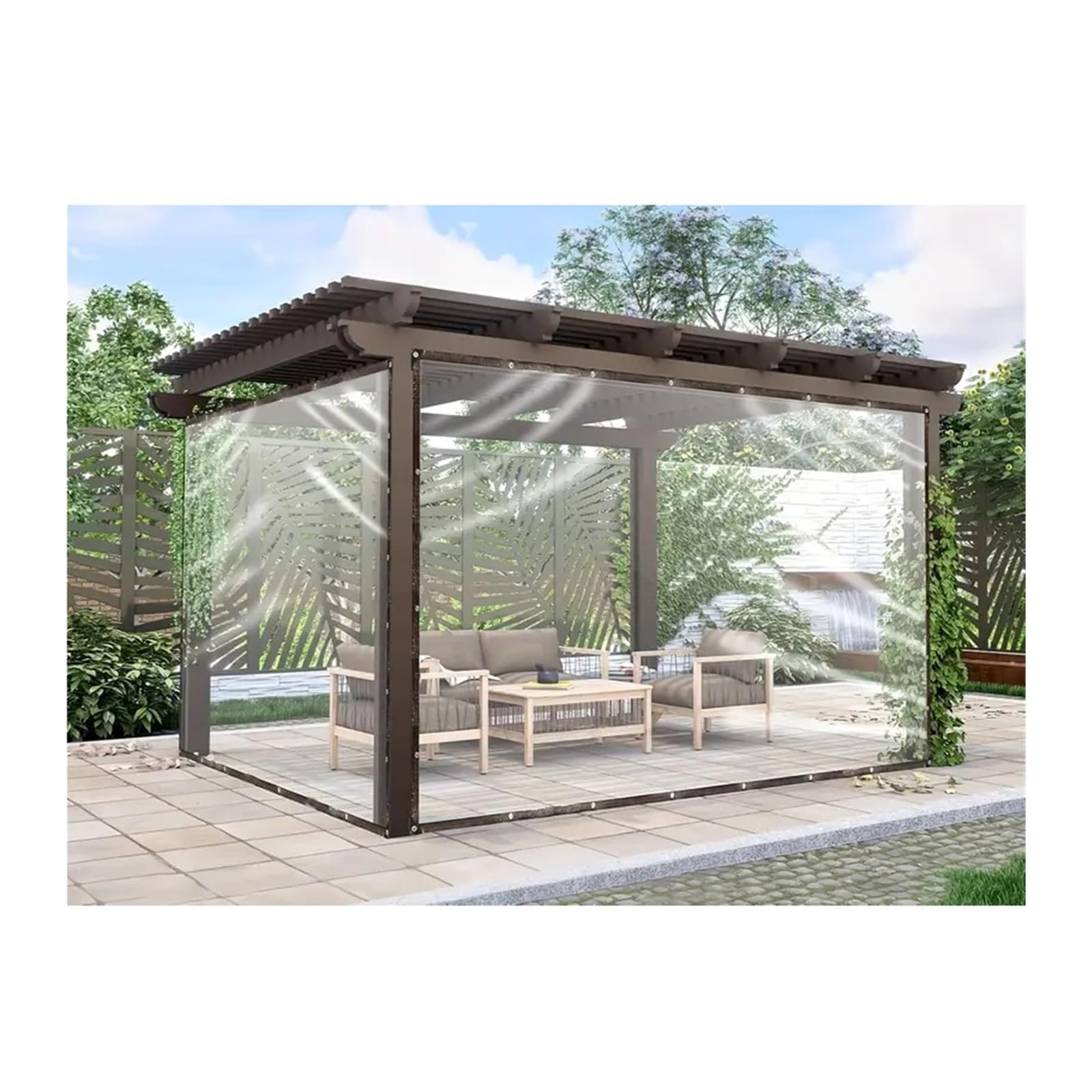 Clear Tarp Clear Waterproof Tarpaulin Thickened Transparent Plastic Tarp Rainproof For Outdoor Garden(300x400cm)