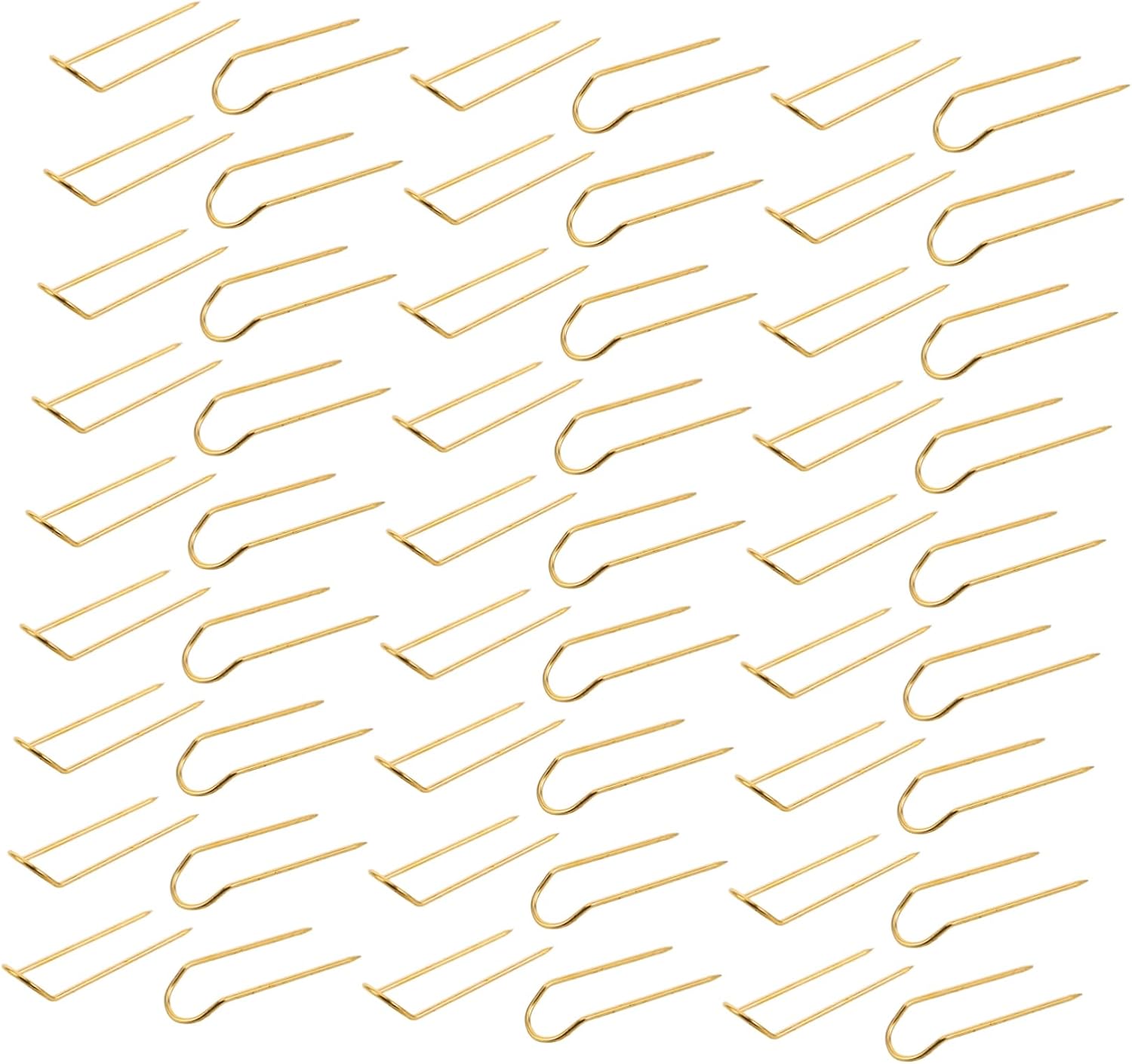 TEHAUX 100pcs Double Ended U Shaped Pins Golden Sewing Quilting Needlecrafts for DIY Projects Includes Portable Case for Easy Storage and Transport for Crafting and Jewelry Display