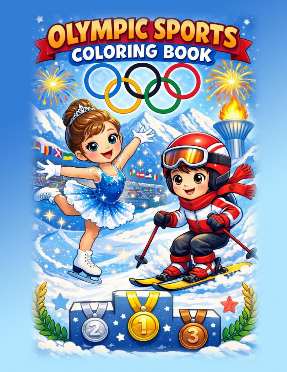 Olympic Sports Coloring Book: winter sports for boys and girls