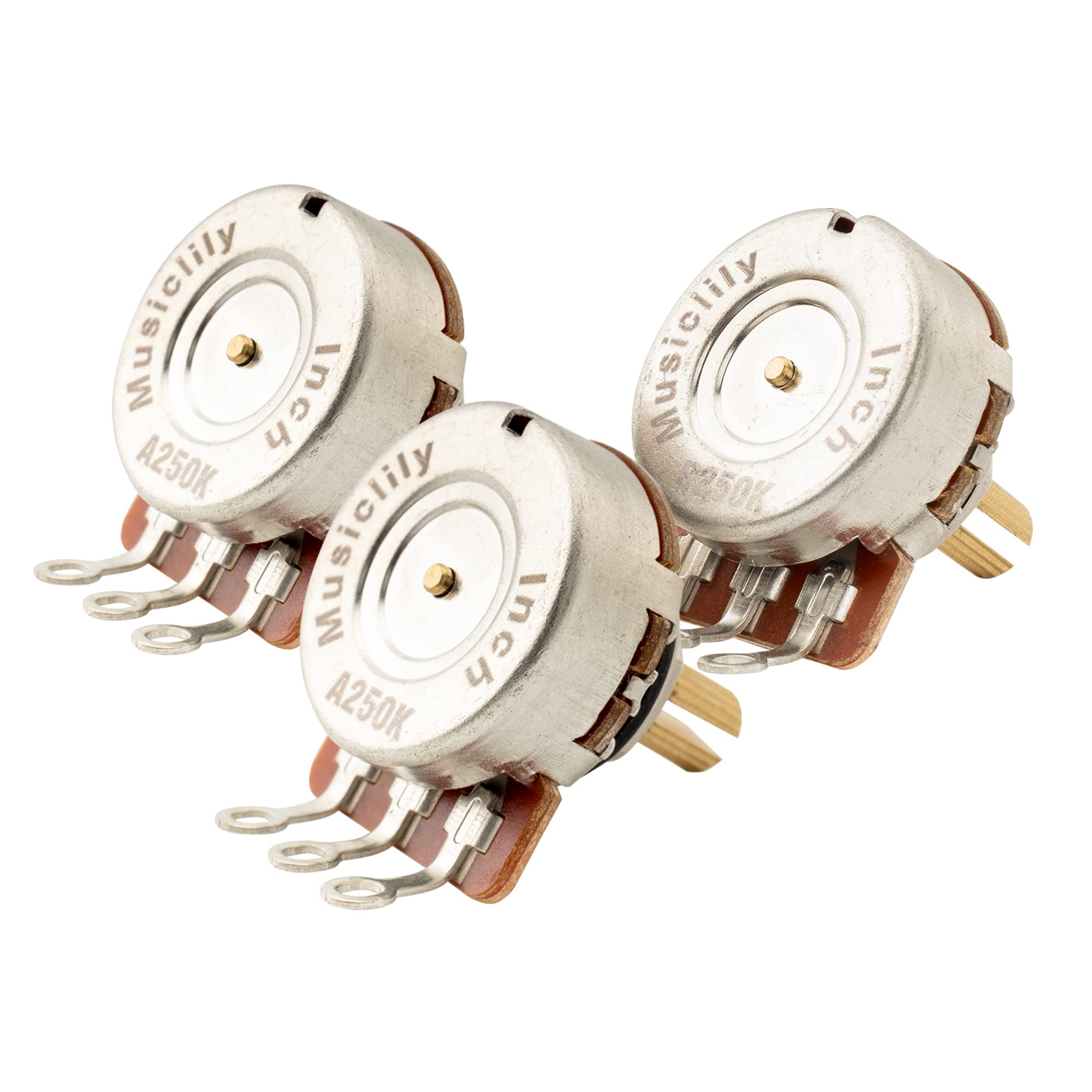 Potenziometro Musiclily Pro HD 500K Audio Taper - Ottone, Albero Split Da 1/4" Per Chitarra Elettrica E Basso