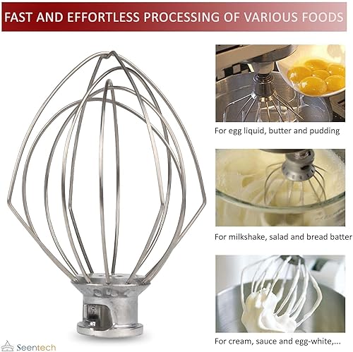 Miniatura 5 de Accesorio de látigo de alambre K45WW para batidora de pie de cabeza inclinable compatible con Kitchen-Aid - Reemplaza K45WW, 9704329, 4162165,