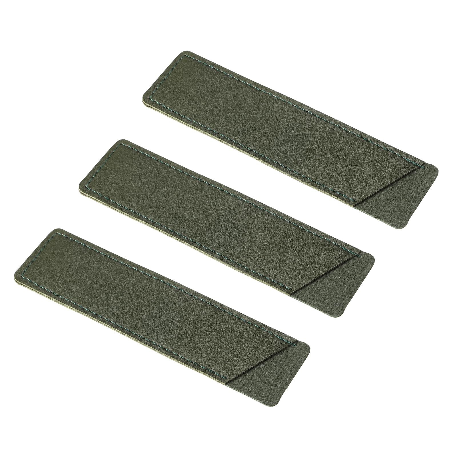 PATIKIL Leather Pen Sleeve, 3 Pack Single Leather Pen Case Holder Pencil Holder Case for Ball Point Writing Instrument Desk Organize, Olive Green