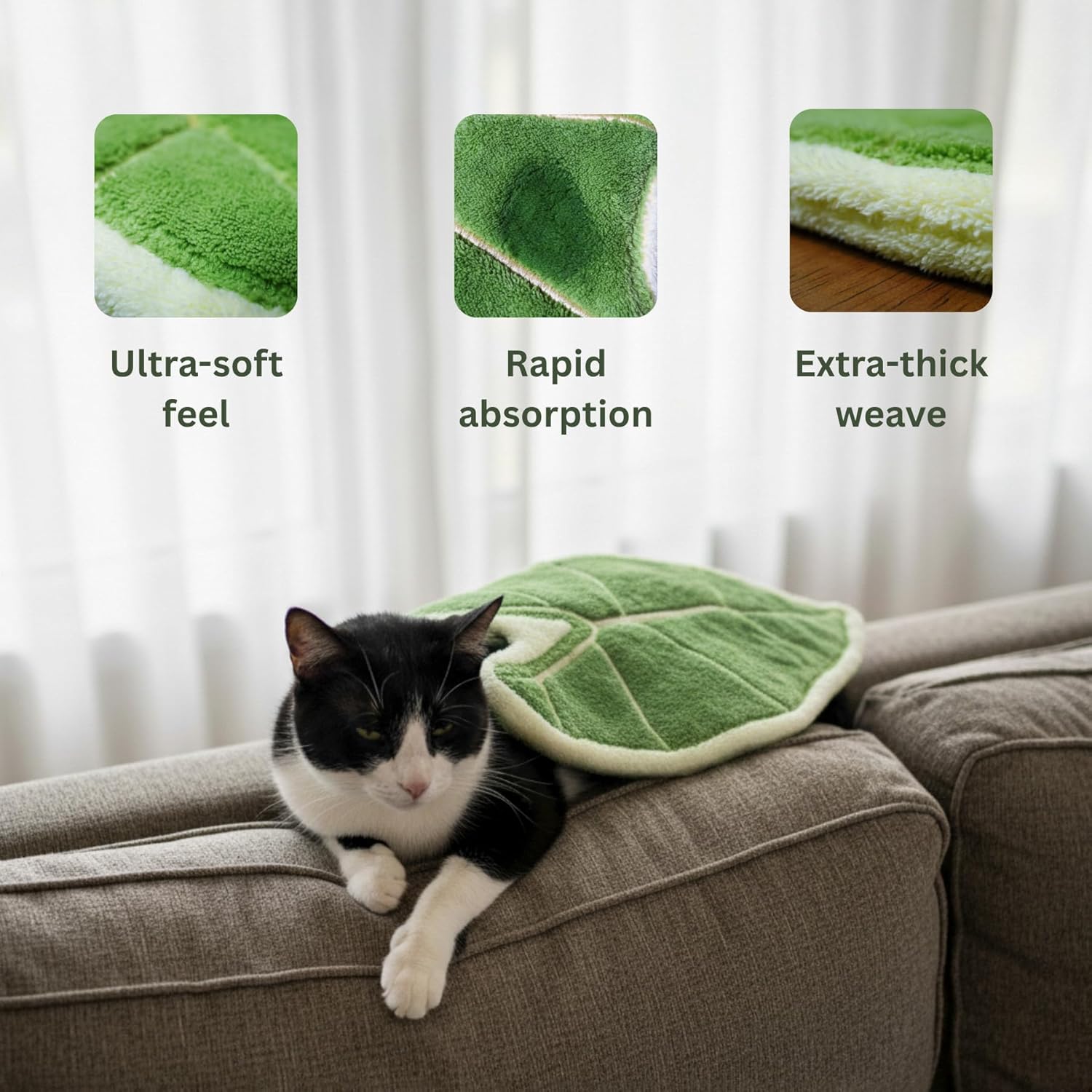 4 Pack Leaf Shaped Hand Towel with Hanging Loop (2 Boxes, 2 Pcs Each), Decorative Towels for Bathroom & Kitchen, Embroidered Towel Set for Plant Lovers, Botanical Fingertip Towel for Housewarming