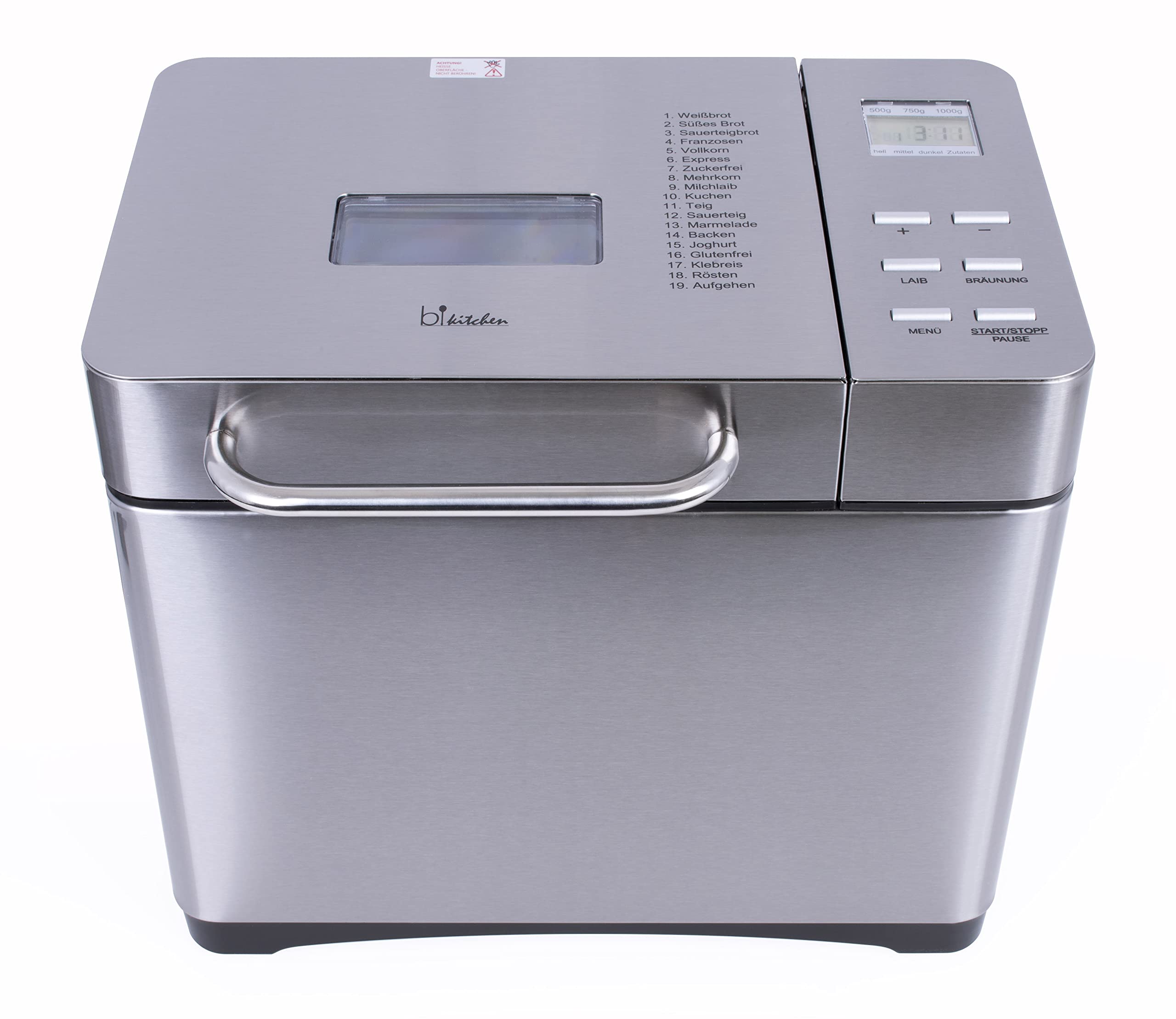 Silva-Homeline bake 501 Machine à pain, 19 programmes de cuisson, 650 W, en acier inoxydable, argenté