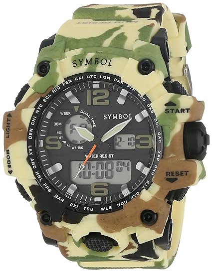 Symbol Analog-Digital Men's Watch (Dial Colored Strap)