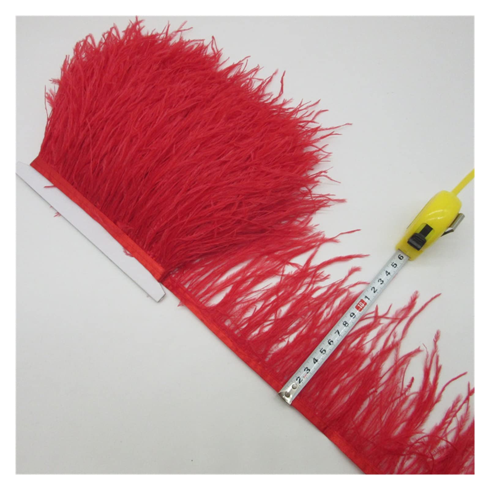 Frange en plumes d'autruche de 10-15cm pour sublimer vos vêtements de danse