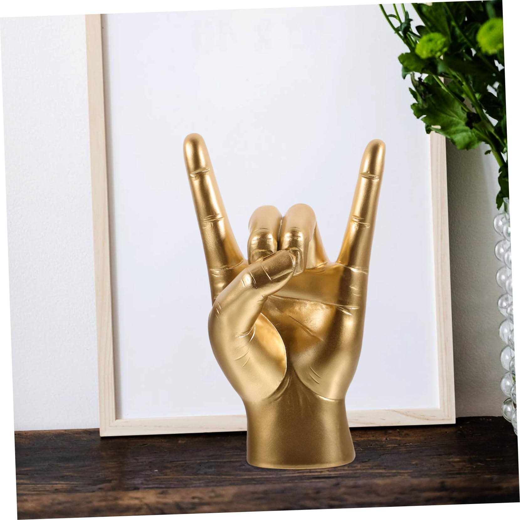 ZXQUEGF Gesto di Musica Rock Modello Decor Statua Artigianato Casa Ornamento di Gesto Rock Scultura in Stile Nordico Ornamento per Scultura di Dito Scultura di Gesto di Roccia a Mano Scultura per Uso