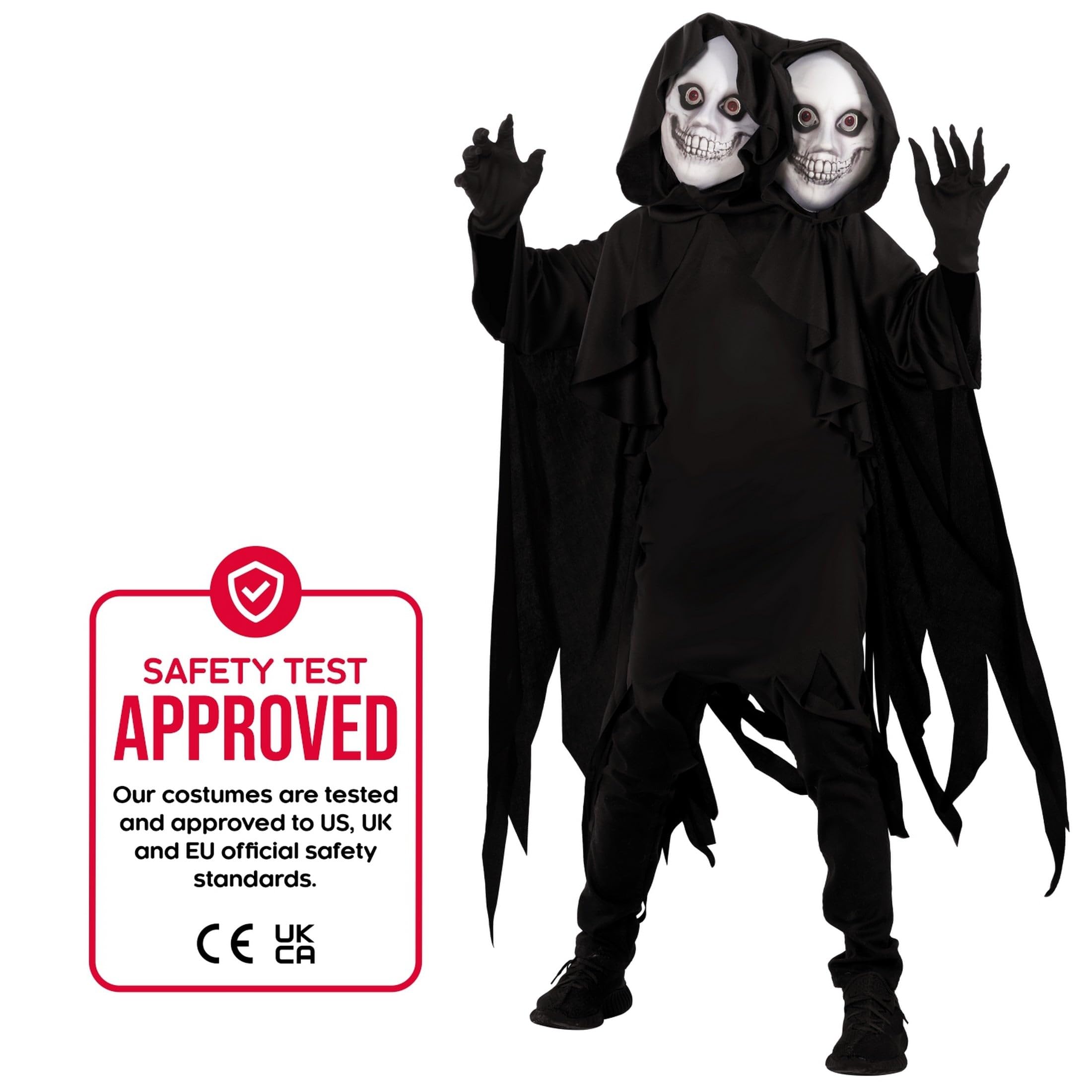 Morph Kinderkostüm Sensenmann, Gruseliges Halloween Outfit, Perfekt für Horror und Karneval
