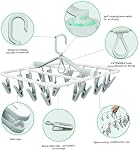 Premium Foldable Clothes Drying Hanger with 20 Clips, Anti-Rusty Plastic Drying Rack for Socks, Lingeries, Delicates and Baby Clothes