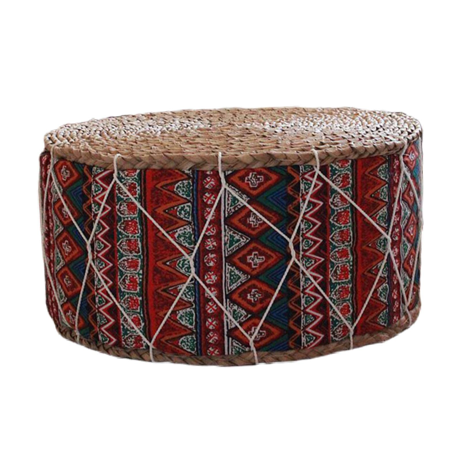 MERISHOPP®Handmade Straw Futon Floor Pillow Meditation Cushion Stool Pouf Bohemia Red|Home & Garden | Home Decor| Pillows-image-35