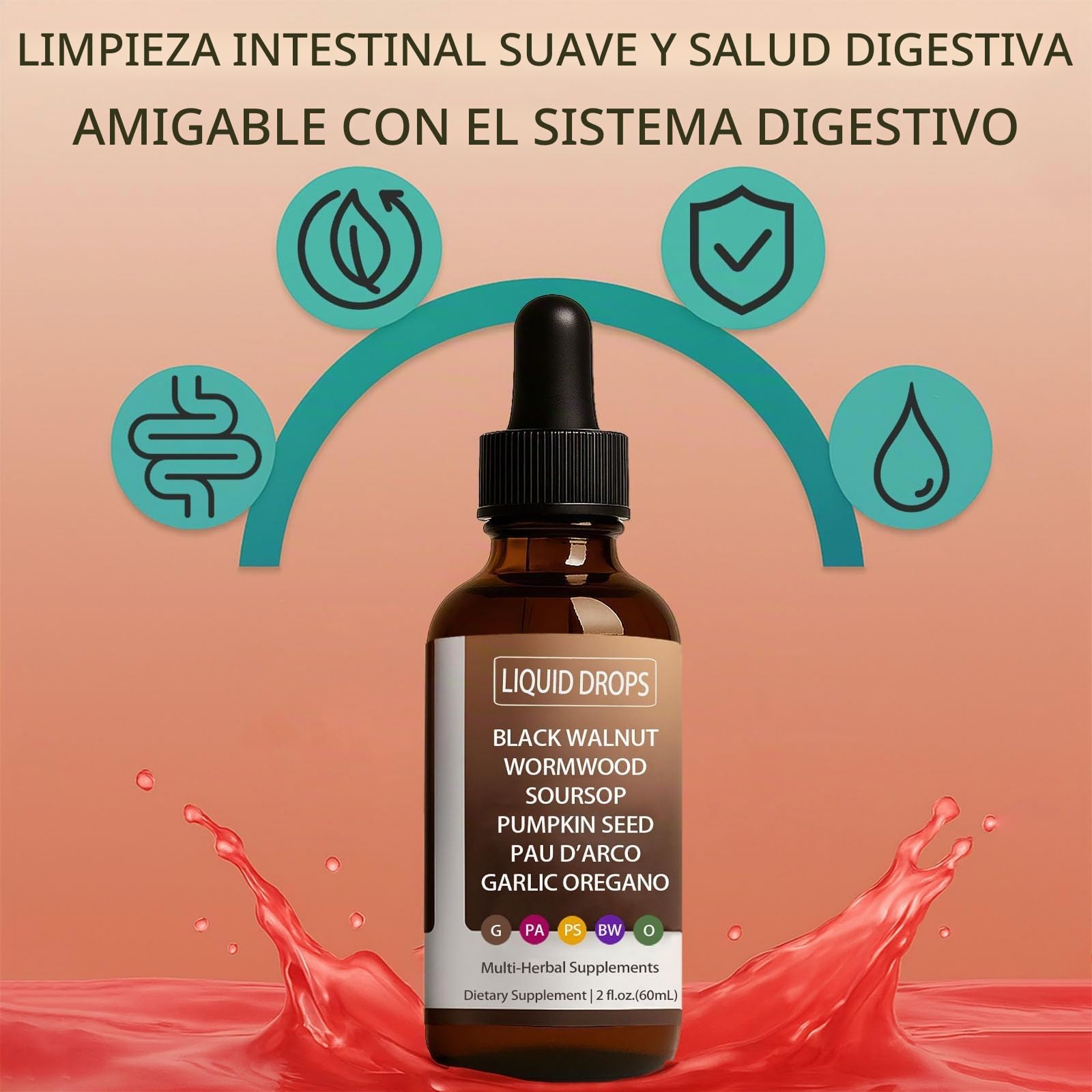 Black Walnut Wormwood Cleanse Drops, Digestion Aid & Boosts Energy - Non-GMO & Vegan,2pc