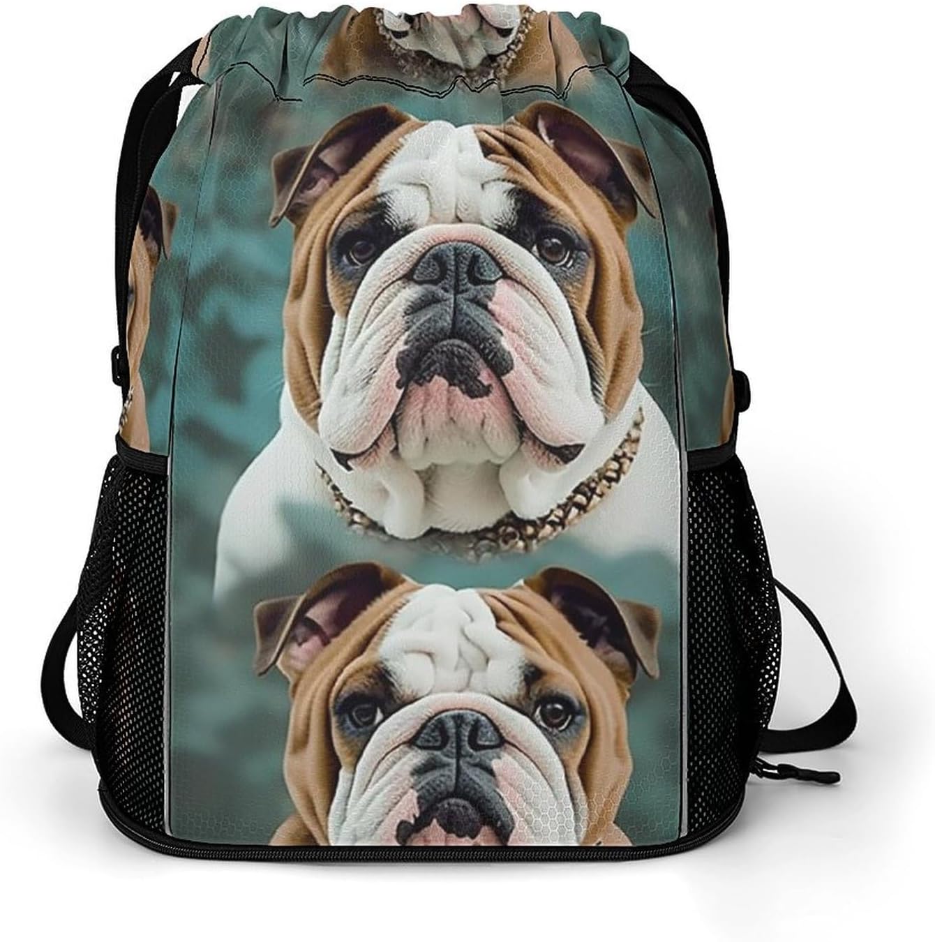 Sports Drawstring Backpack Funny English Bulldog Lightweight Backpack Dry And Wet Separation Large Capacity