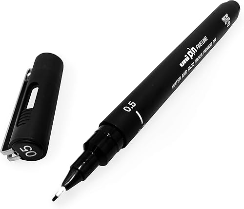 Vista 3 de Uni Pin Fineliner - Juego de 6 bolígrafos de dibujo, tonos grises, 0.10.020 in, juego de 6